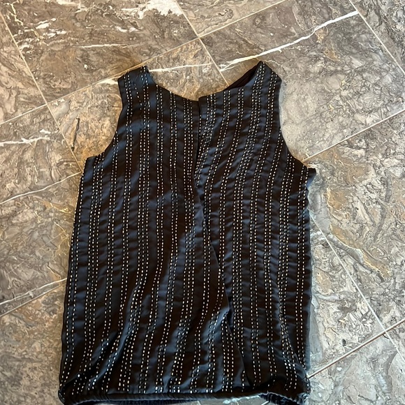 Jessica Simpson Tops - Black beaded tank top in front plain cotton in the back